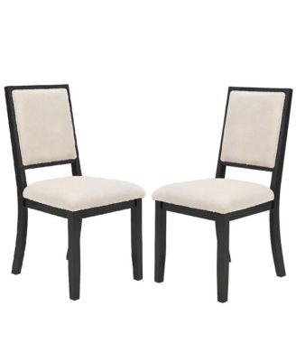 Boucle-Upholstered Mid-Century Modern Dining Chairs, Rubberwood Frame, Set of 2