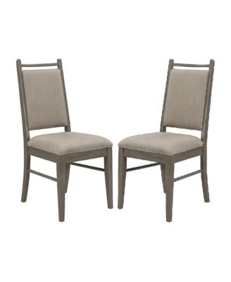 Fabric-Upholstered Mid-Century Modern Dining Side Chairs, Set of 2