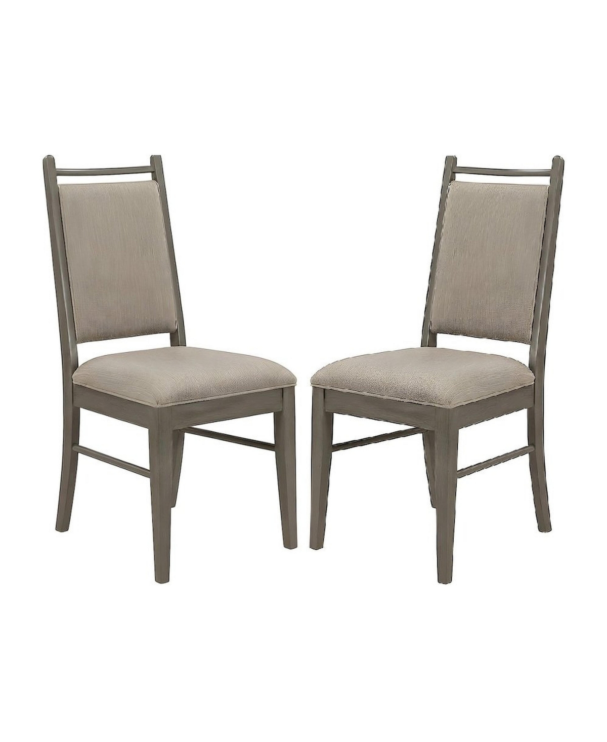 FurniFact Fabric-Upholstered Mid-Century Modern Dining Side Chairs, Set of 2 - Gray