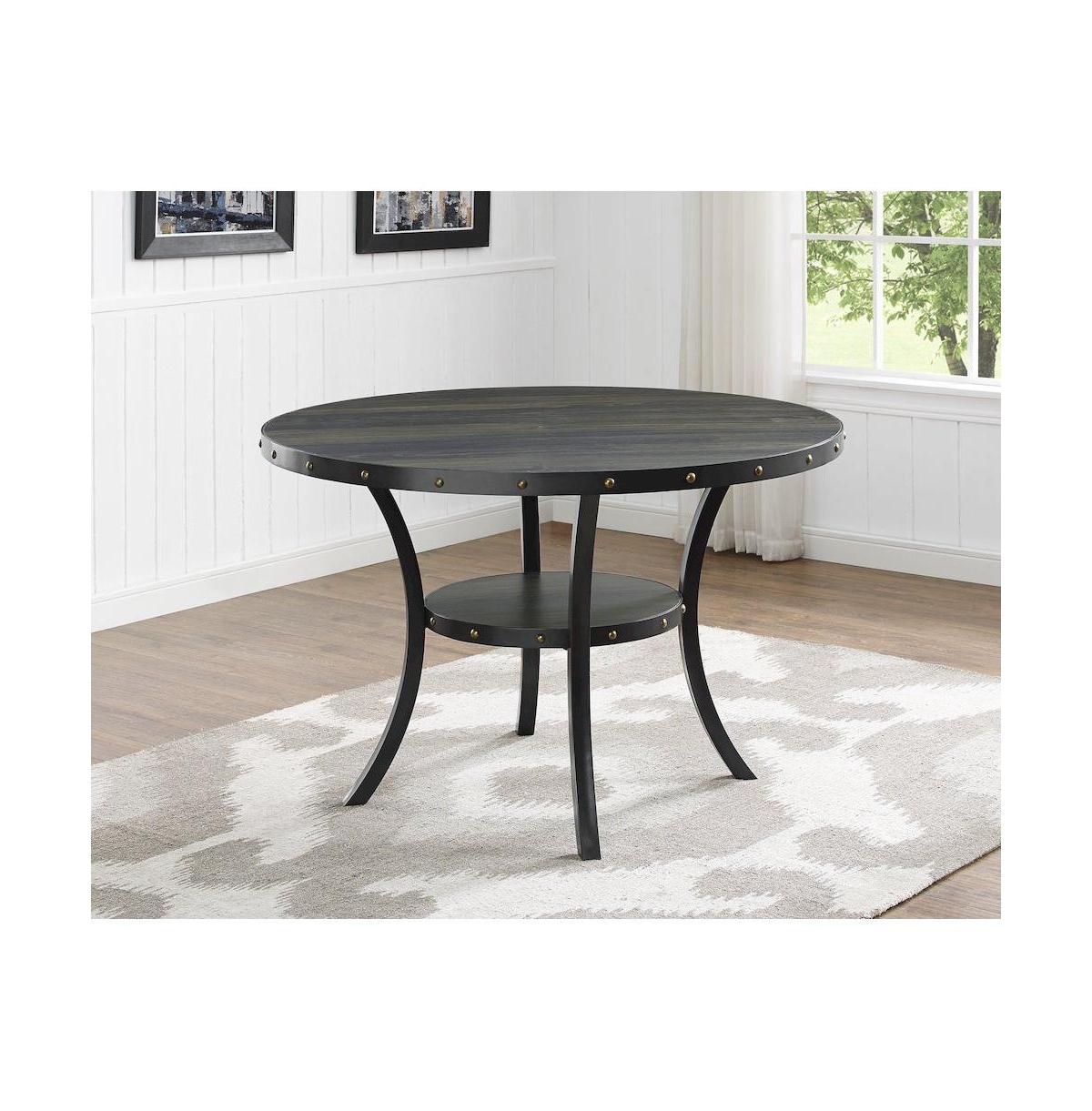 Roundhill Furniture Biony Dining Collection Espresso Wood Railhead Dining Table