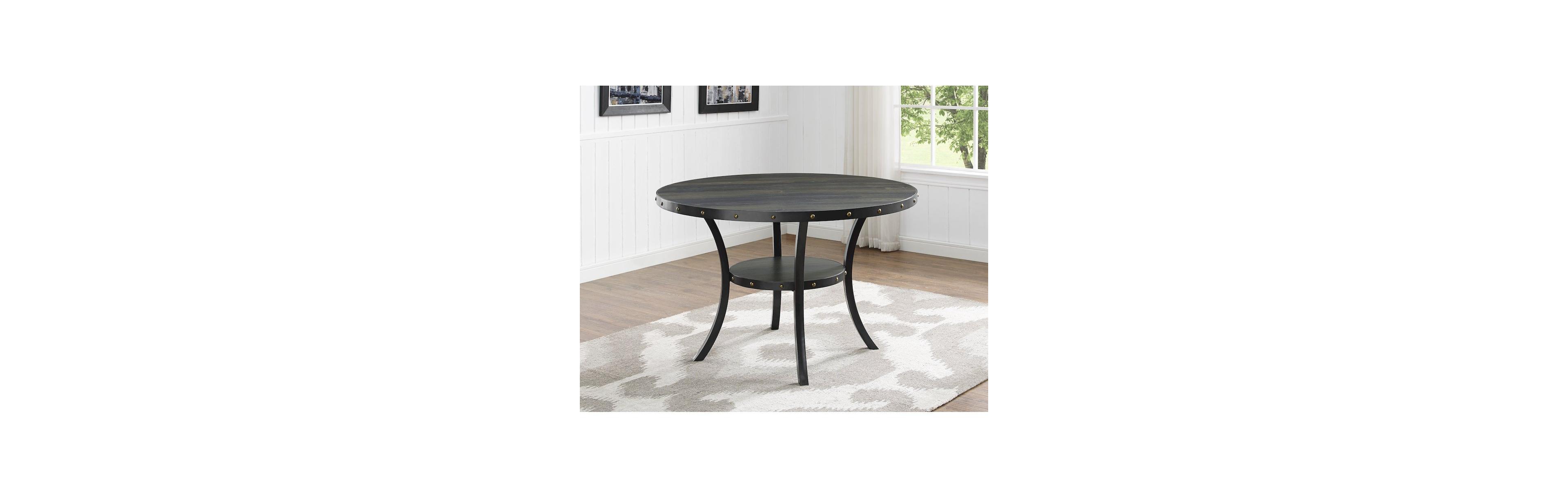 Roundhill Furniture Biony Dining Collection Espresso Wood Railhead Dining Table