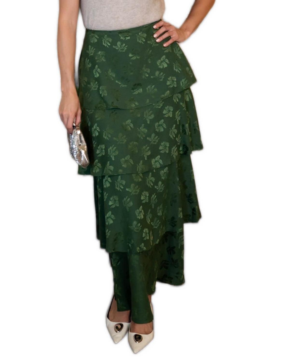Eddy Women's Brenda Tiered Floral Maxi Skirt