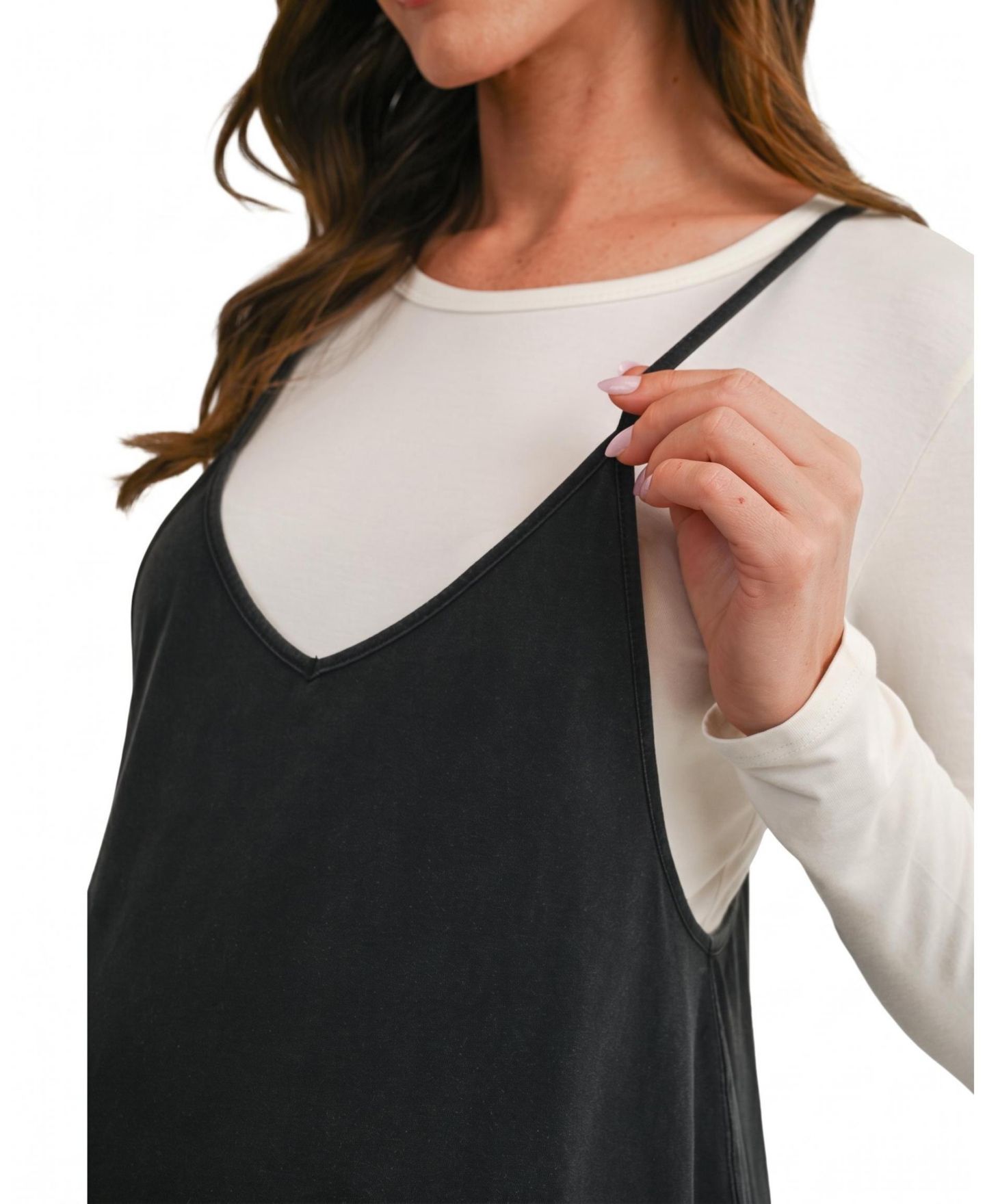 Женский комбинезон Hello Miz Maternity V-Neck Cotton-Blend Overall Jumpsuit with Oversized Front Patch Pockets, цвет: Чёрный — фото 4