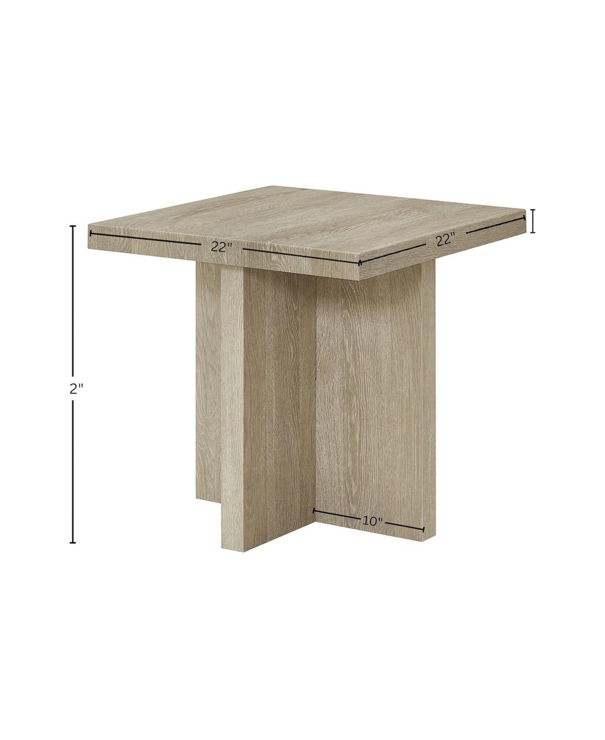 Roundhill Furniture Mchome Square End Table, Nightstand - Oak finish
