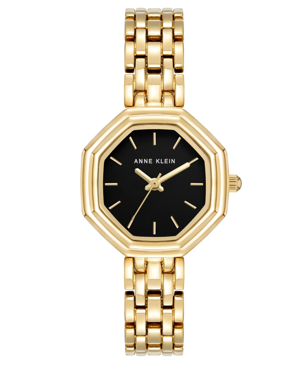Anne Klein Women's Quartz Hexagonal Water-Resistant Gold-Tone Alloy Metal Bracelet Watch 35mm - Gold-Tone