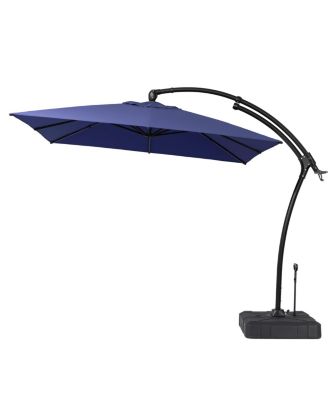 11 x 9 FT Outdoor Patio Cantilever Hanging Offset Umbrella with 350 lbs. Weighted Base