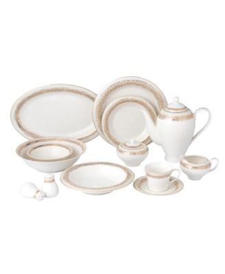 Gold Trim 57-Piece Dinnerware Set, Service for 8