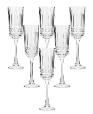 Champagne Flute Glasses, Set of 6
