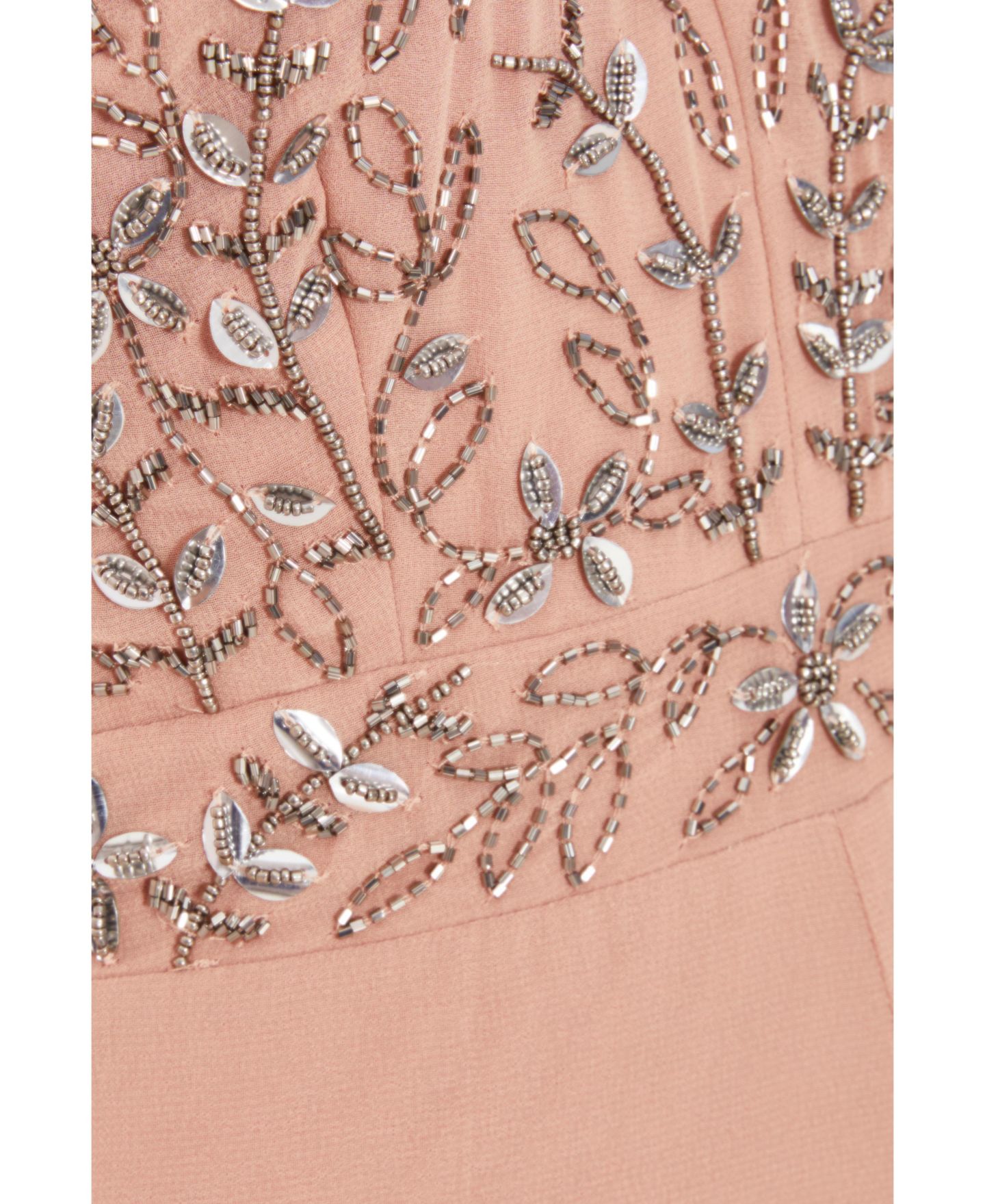 Женский комбинезон QUIZ Beaded V Neck Chiffon Jumpsuit, цвет: Мягкий розовый — фото 12