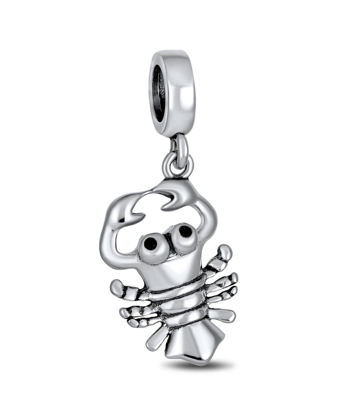 Bling Jewelry Women's Crystal Lobster Dangle Charm - Grey
