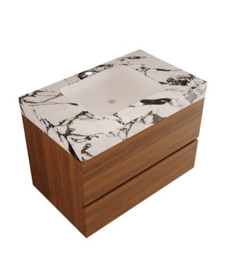 29.9 Inch Floating Bathroom Vanity, Plywood Cabinet, Sintered Stone Top with Ceramic Undermount Sink