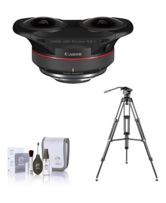 RF 5.2mm f/2.8 L Dual Fisheye 3D VR Lens with Tripod and Cleaning Kit, 3-Piece Set for Canon EOS VR System