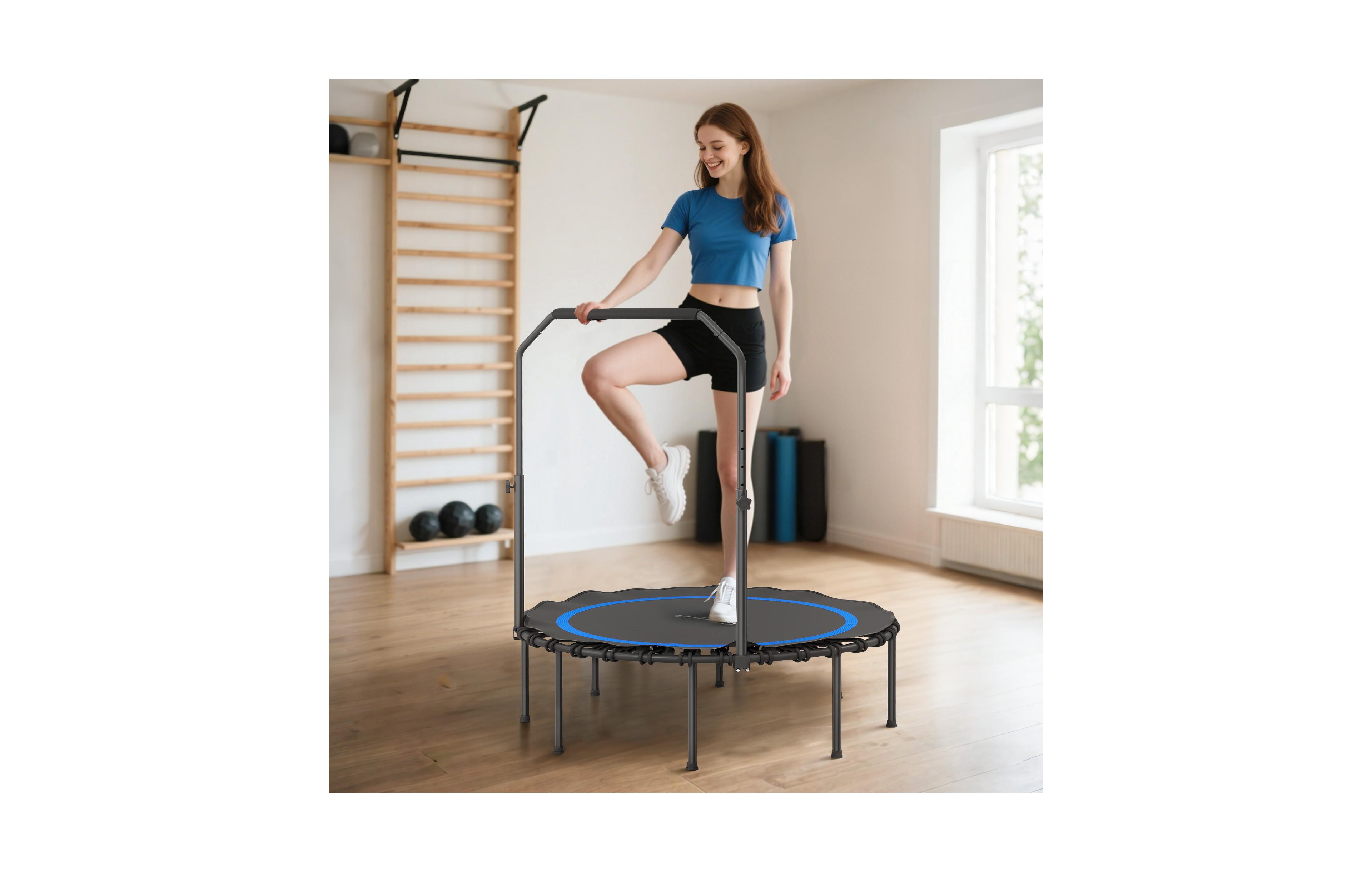 Sevorley Exercise Trampoline(No shipments on weekends, Steel, Pp Construction, 5-level adjustable T-shaped handle with foam