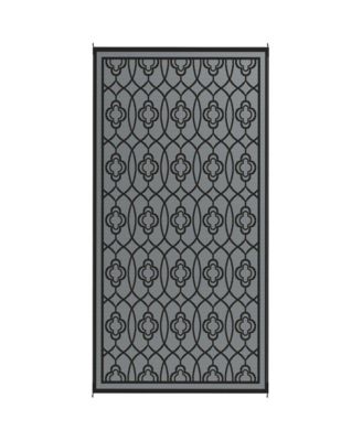 Reversible Outdoor Rug, Black and Gray, 310g/m Polypropylene, Non-Woven Fabric Construction