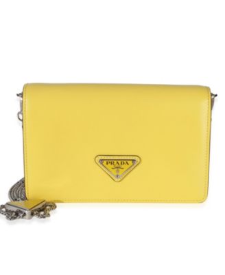 Yellow Spazzolato Triangle Chain Crossbody