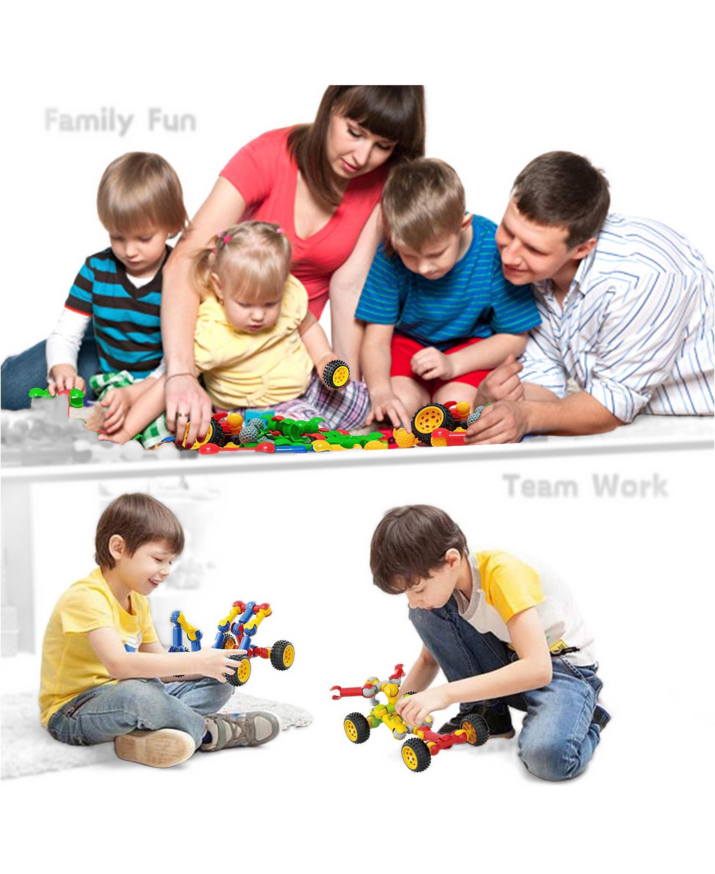 Детский конструктор GNUADZ 110-Piece Building Set, Ages 3+, цвет: Разноцветный — фото 3