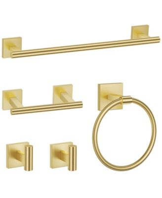 5 Piece 24" Bathroom Hardware Set SUS304 Towel Bar Wall Mounted