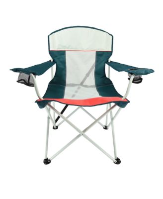 Oversized Mesh Camping Chair with Carry Bag and Cup Holders, Carry strap holds chair for fast and easy