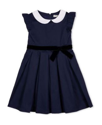 Girls' 4-16 Peter Pan Collar Flutter-Sleeve Party Dress