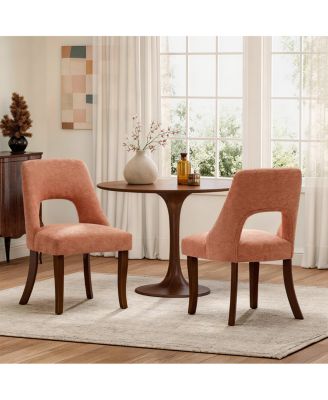 Chenille Upholstered Dining Chairs, Set of 2