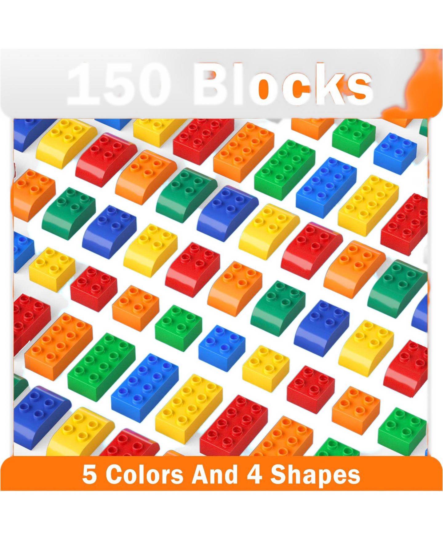 Детские конструкторы GNUADZ Big Building Blocks 150-Piece Set, Ages 2-5, цвет: Разноцветный — фото 3