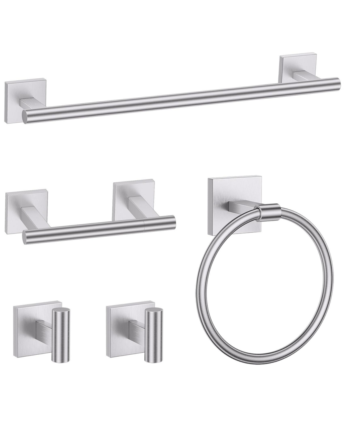 Cyqbd 5 Piece 24" Bathroom Hardware Set SUS304 Towel Bar Wall Mounted - Brushed nickel
