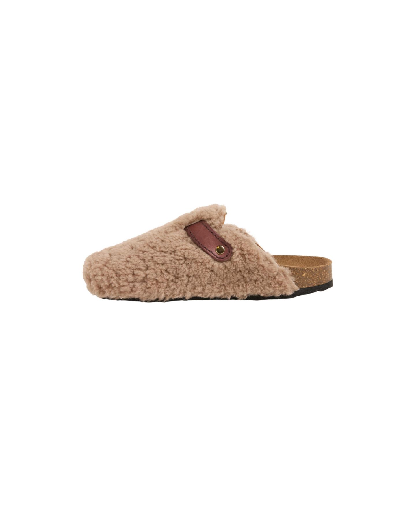Женские сабо Celtic & Co. Leather Strap Teddy Shearling Flatform Heel, цвет: Бежевый — фото 5