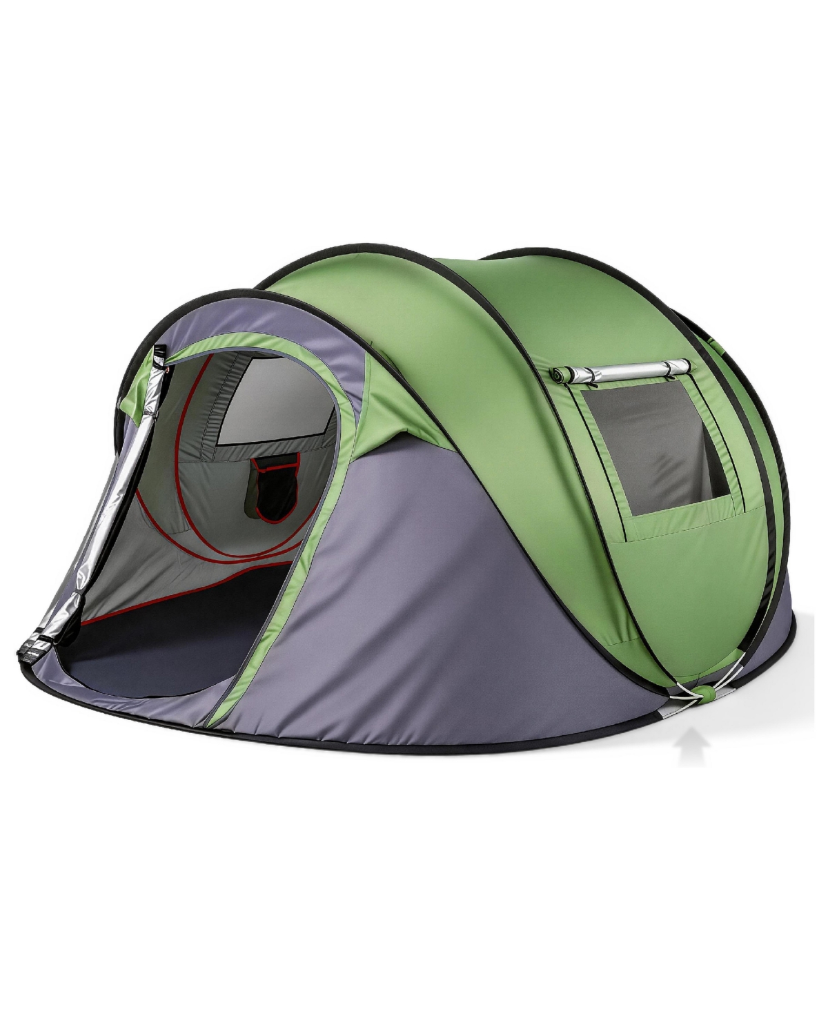 Sevorley 4 Person Pop Up Tent for Camping, Waterproof Instant Family Tent with Front Awning