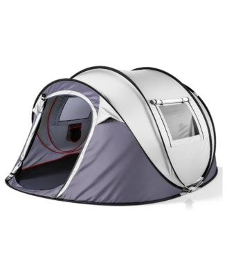 4 Person Pop Up Tent for Camping, Waterproof Instant Family Tent with Front Awning, Automatic Tent Throw Pop Up Instant Flip Pop
