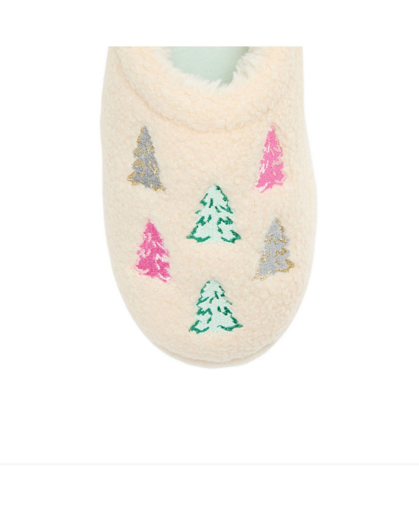 Женские сабо Dearfoams Holiday Novelty Trees Memory Foam Clog Slippers, цвет: Creme Brulee — фото 7