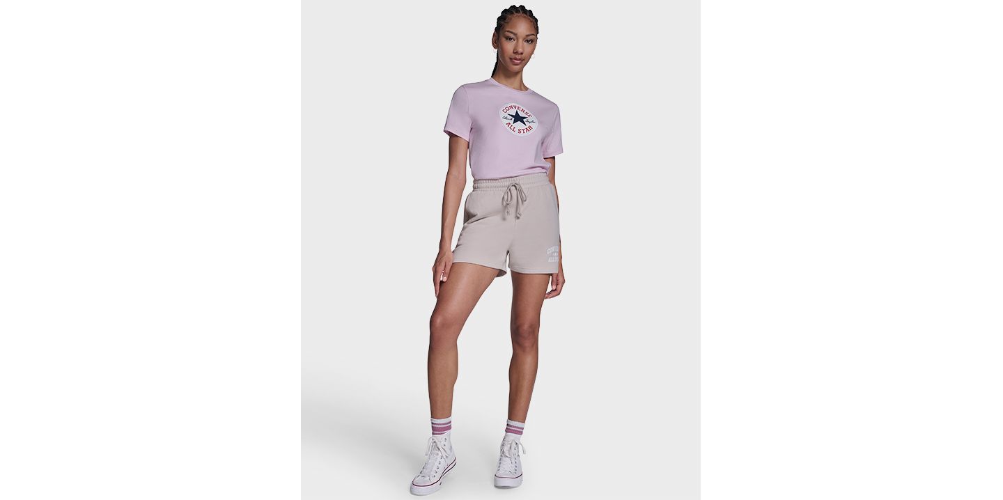 Женские шорты Converse All Star High-Rise French Terry Athletic, 3.5" Inseam, цвет: Экрю — фото 4