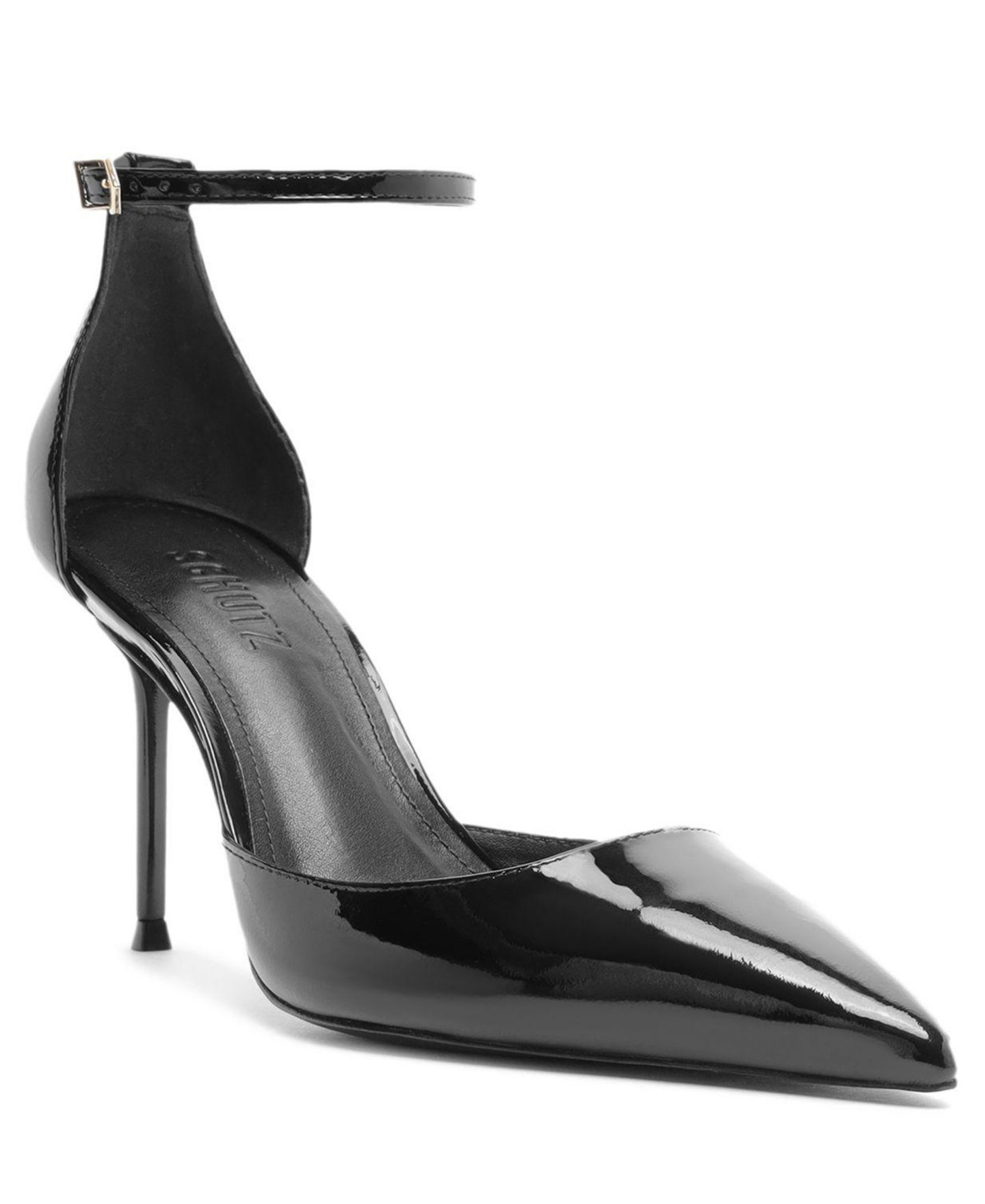 Женские туфли Schutz Paloma Stiletto Pointed Toe Ankle Strap Pumps, цвет: Чёрный — фото 1