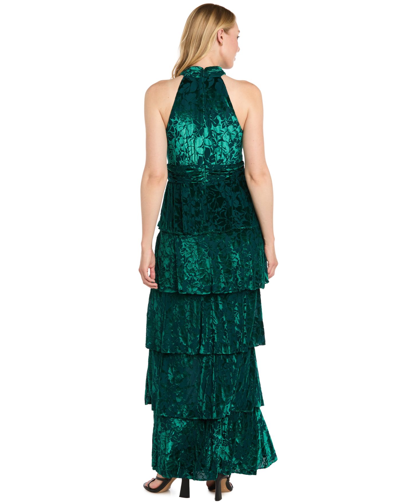 Женское платье R & M Richards Petite Sequinned High-Low Gown, цвет: Тёмно-зелёный — фото 3