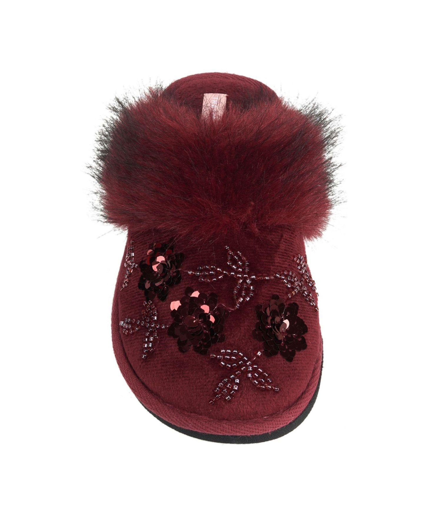 Женские тапочки Thalia Sodi Ritz Sequined Faux Fur Slippers, цвет: Мерло — фото 4