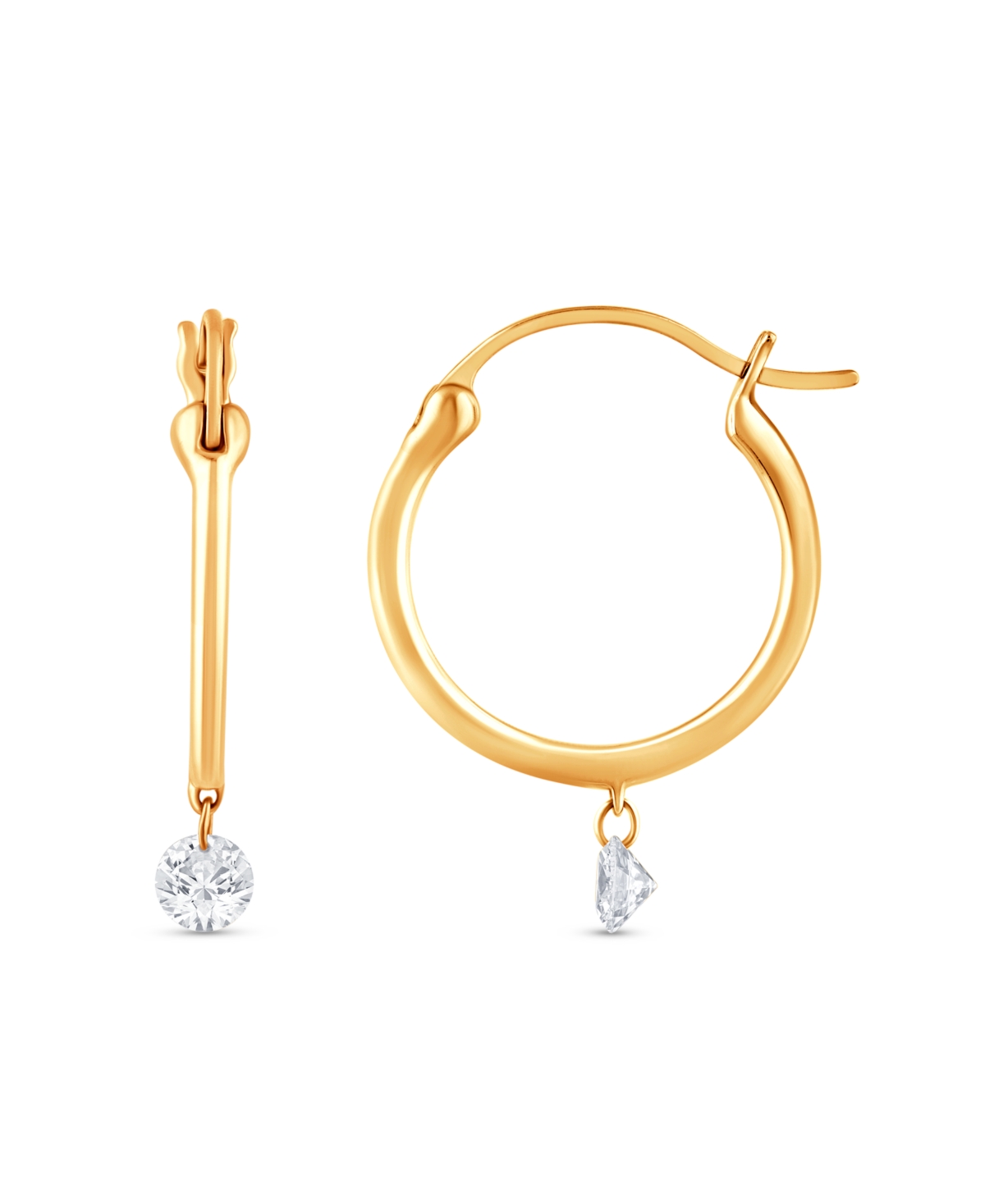 Macy's Lab-Grown Diamond Hoop Earrings (1/5 ct. t.w.) in 14k Yellow Gold - Yellow Gold