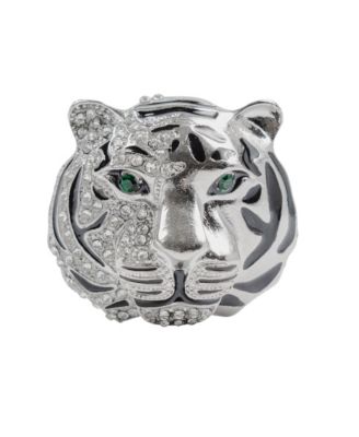 Big Cat Tiger Head Rhinestone Lapel Pin