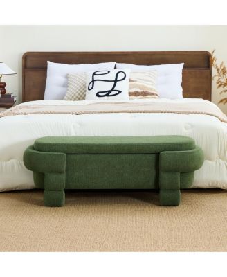 Storage Ottoman Bench with Lift-Top Lid, Upholstered End-of-Bed Bench