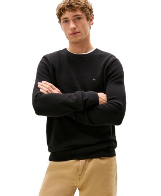 Men's Essential Texture Cotton Crewneck Sweater