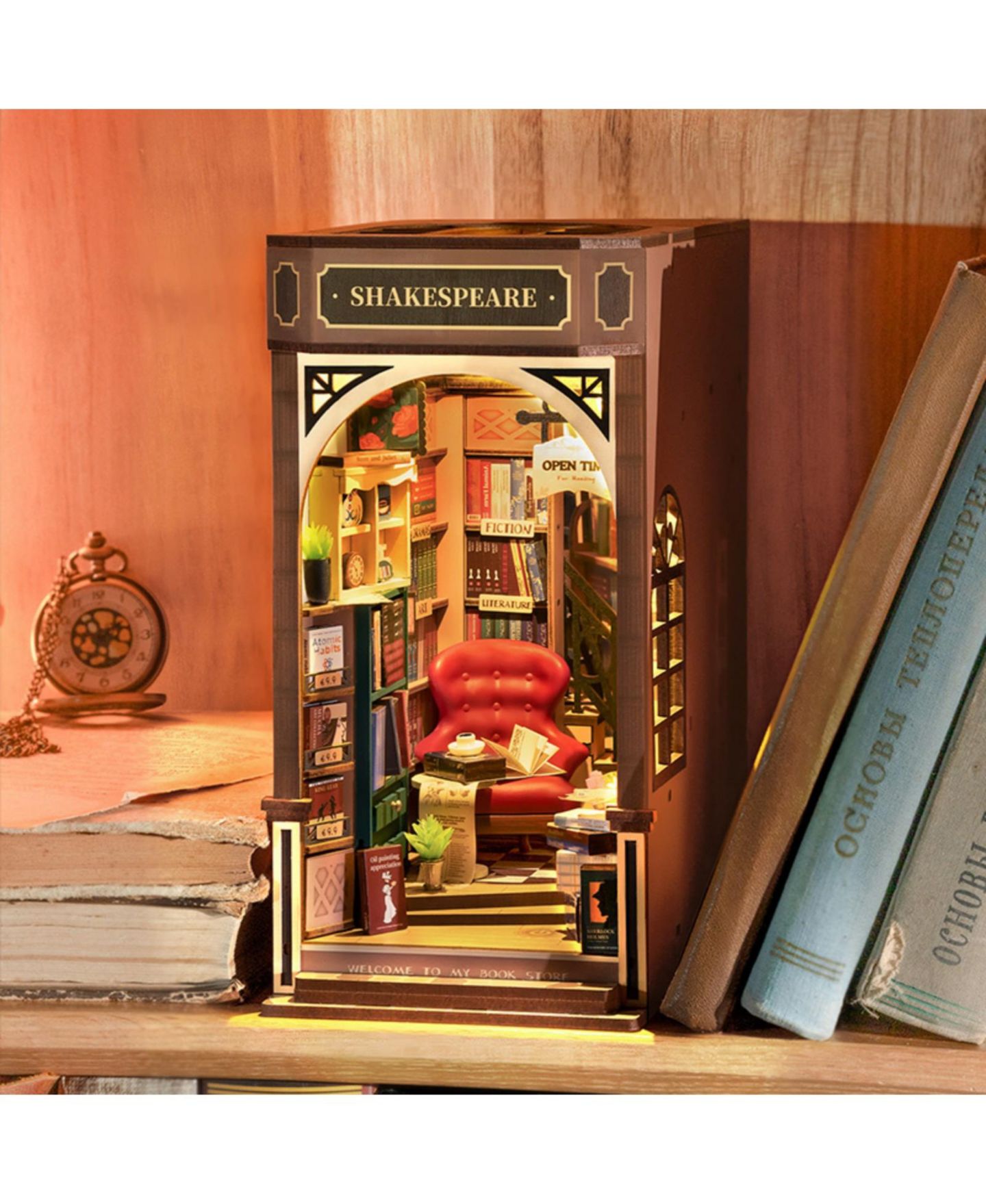 Детские конструкторы Robotime Bookstore Wooden Miniature DIY Assembly Kit, Ages 14+ — фото 2
