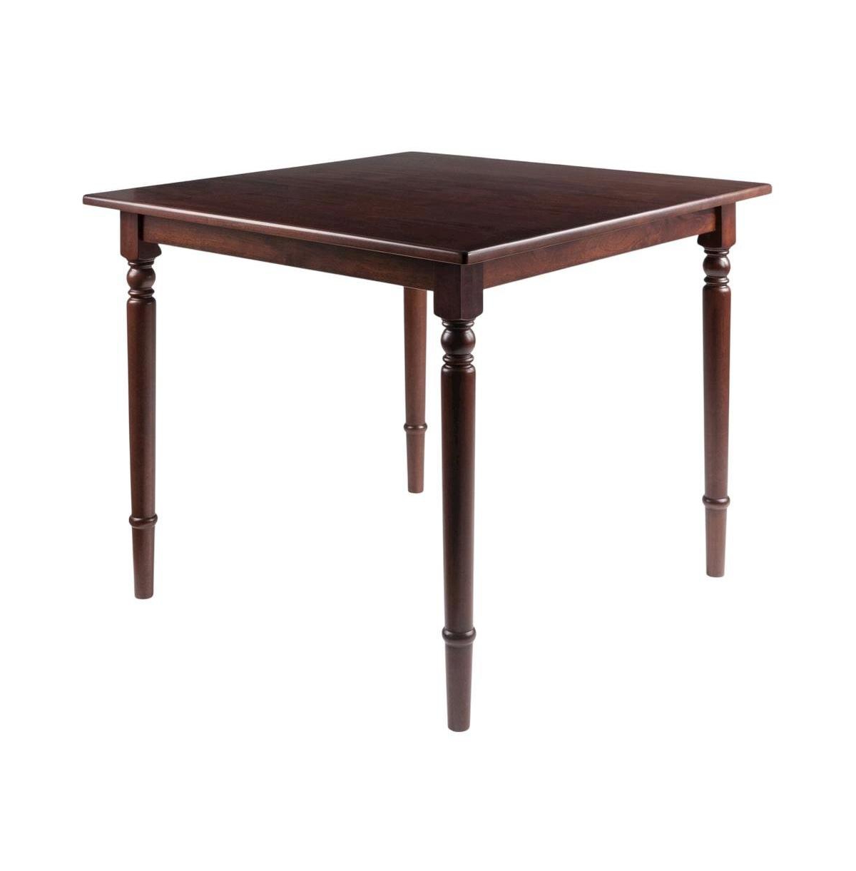 FurniFact Walnut Small Square Dining Table - Solid Wood Kitchen Table for Spaces