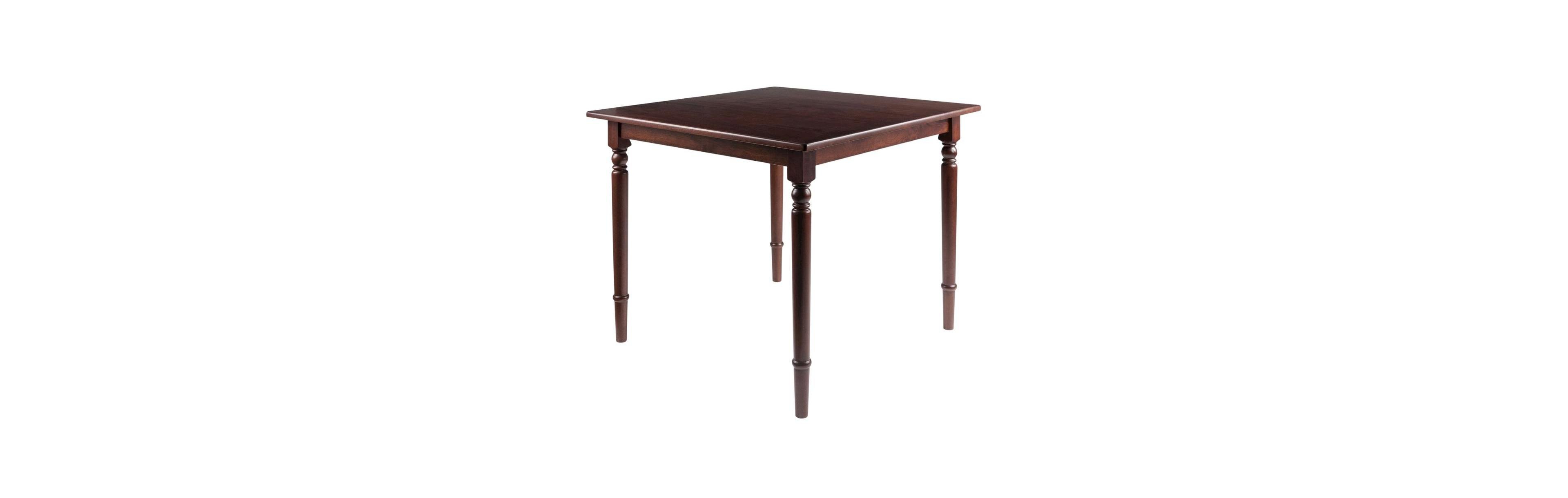 FurniFact Walnut Small Square Dining Table - Solid Wood Kitchen Table for Spaces