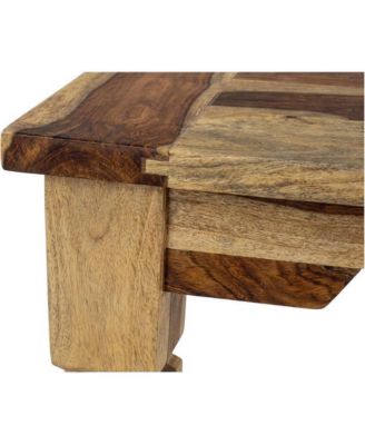 Solid Sheesham Wood Dining Bench with Bohemian Eclectic Style for Dining Room