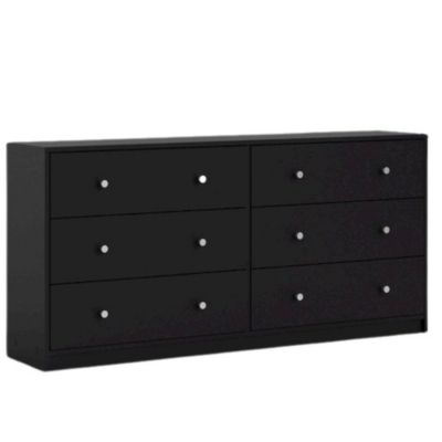Dresser for Bedroom - Modern 6 Drawer Dresser with Spacious Storage - Sleek Black Dresser and Bedroom Dresser for Clothes
