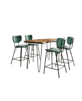 Solid Acacia Five Piece Counter Height Dining Set