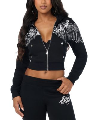 Women's Full Zip Cropped Long-Sleeve Hoodie
