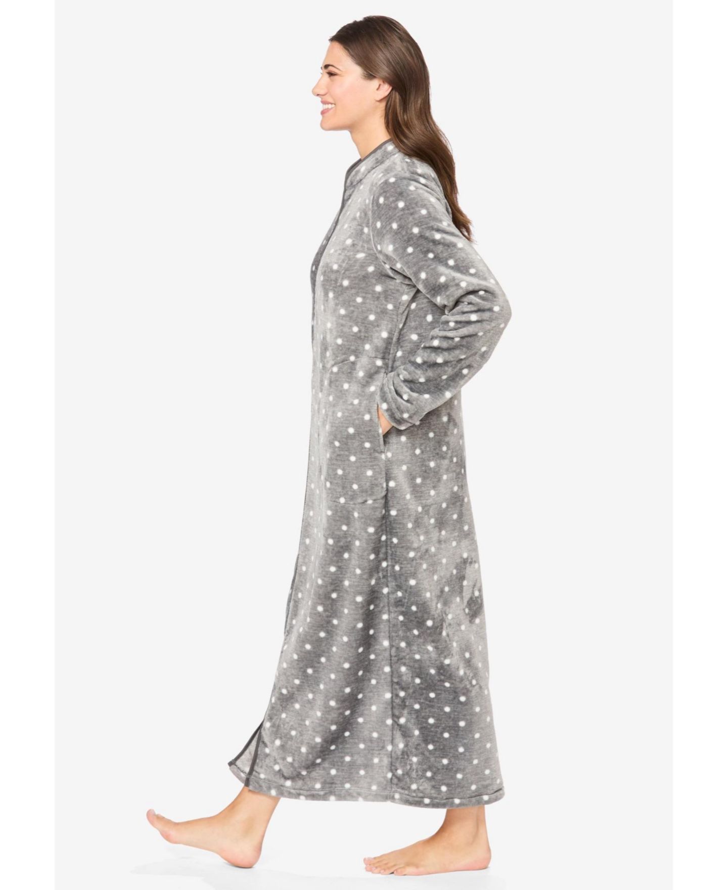 Халат Zip-Front — Dreams & Co., цвет: Глубокий бирюзовый — фото 4