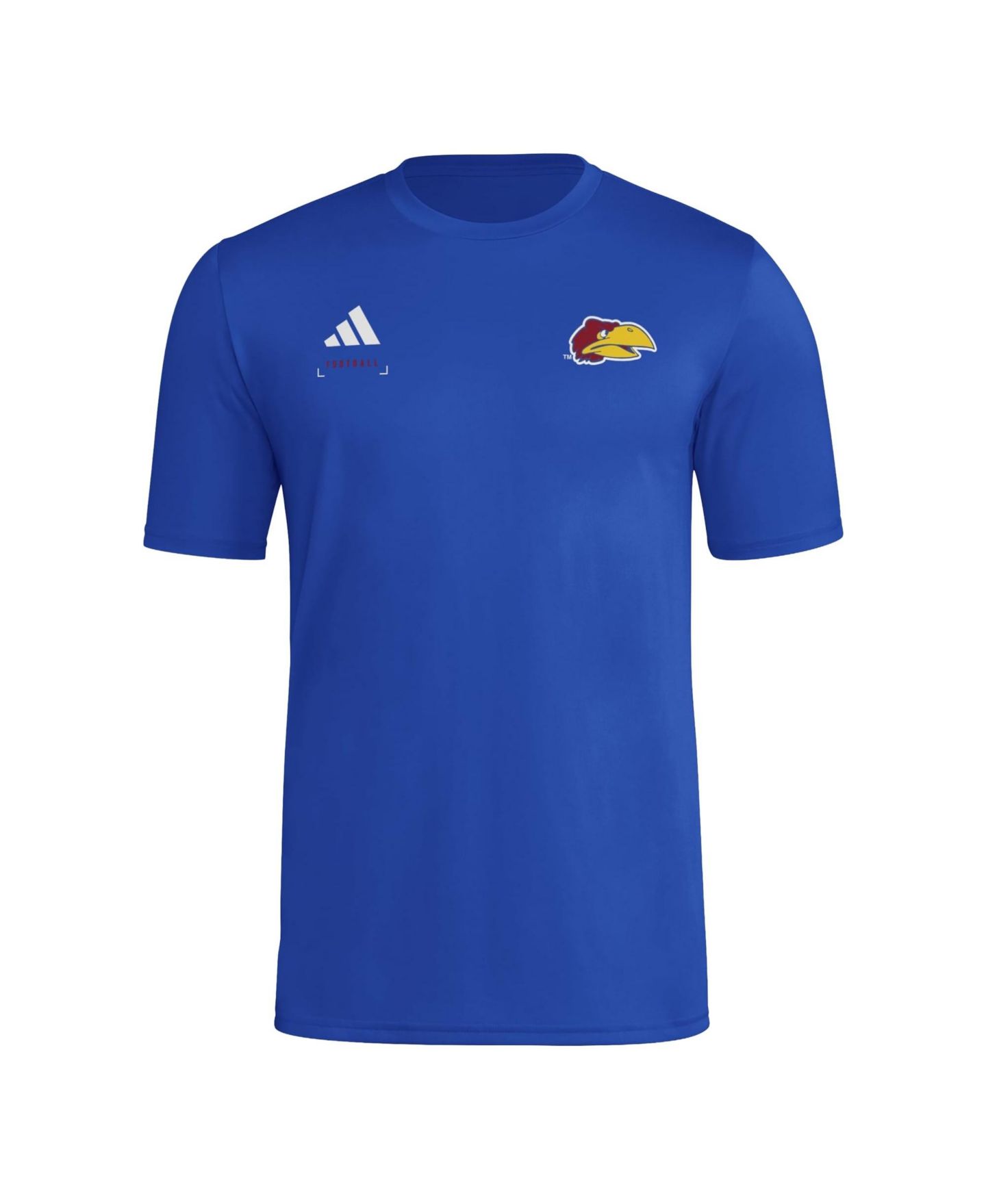 Мужская футболка adidas Royal Kansas Jayhawks Locker Football Icon Aeroready Pre-Game — фото 2