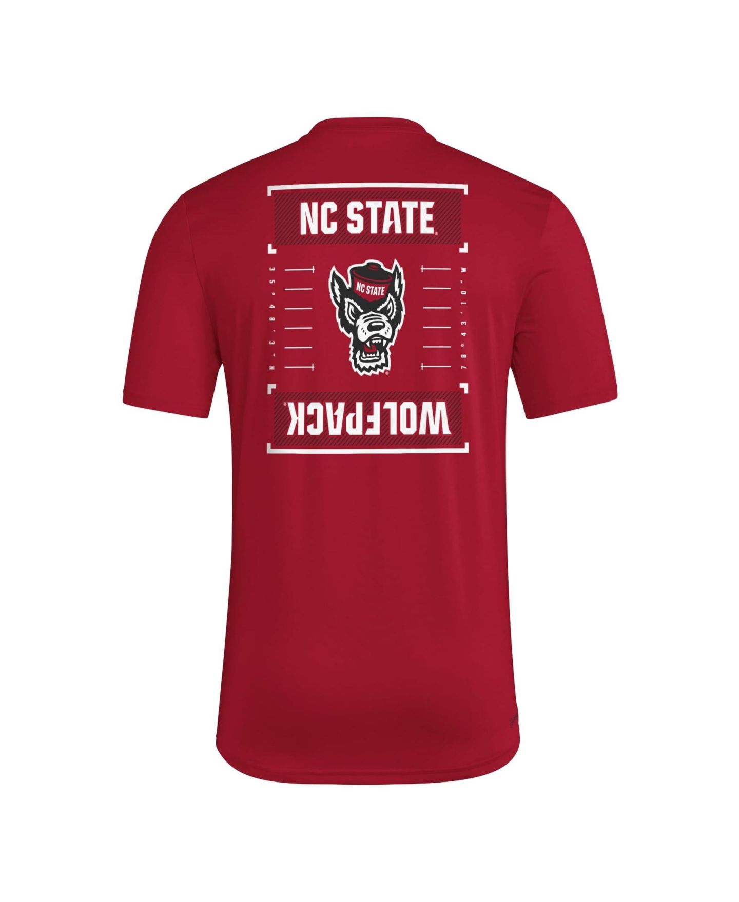 Мужская футболка adidas Red NC State Wolfpack Locker Football Icon Aeroready Pre-Game — фото 3