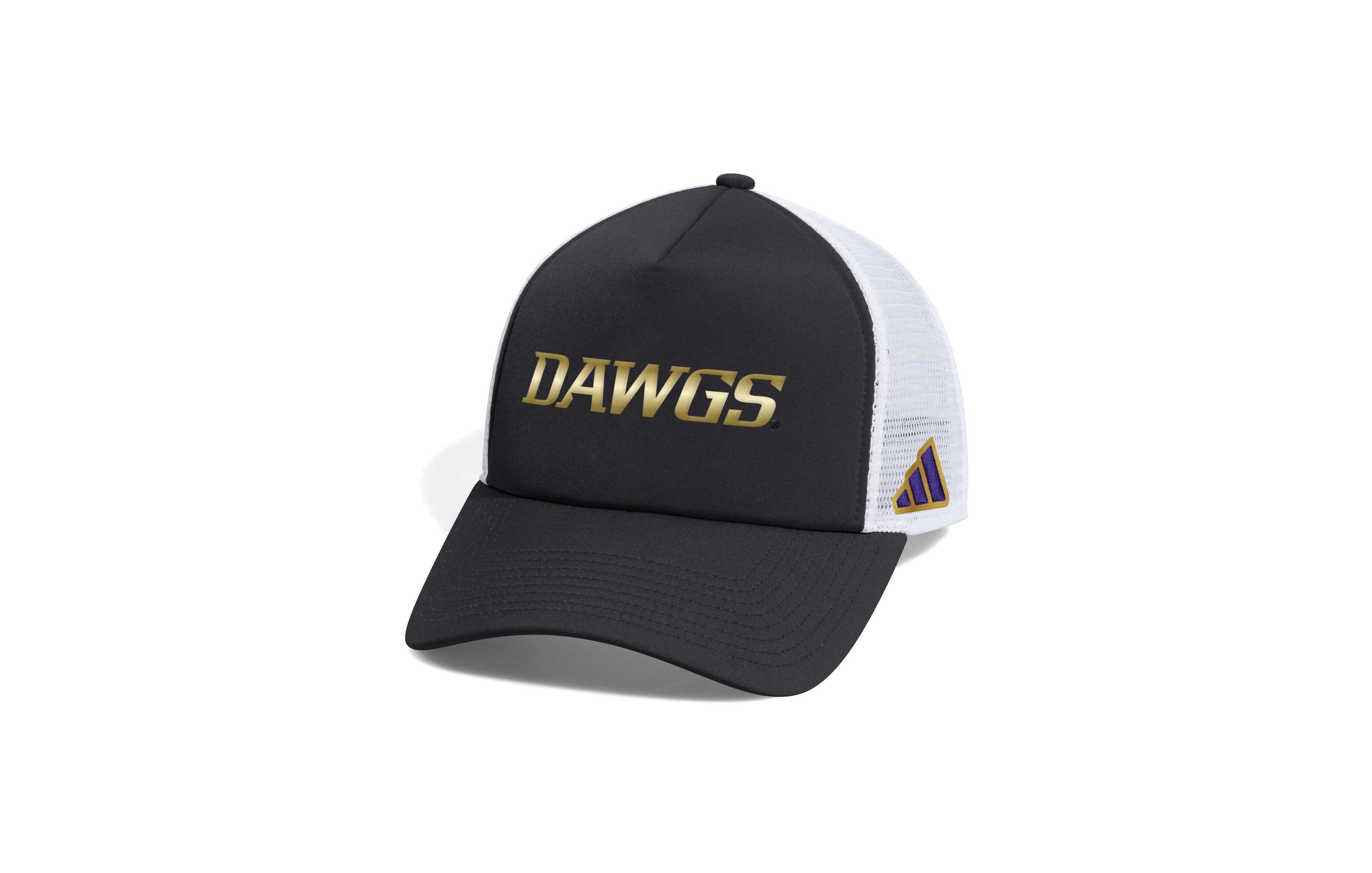 Adidas Men's Black Washington Huskies Bow Down Foam Front Trucker Adjustable Hat