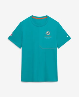 Men's Aqua Miami Dolphins Sideline UV Dri-FIT Coaches T-Shirt